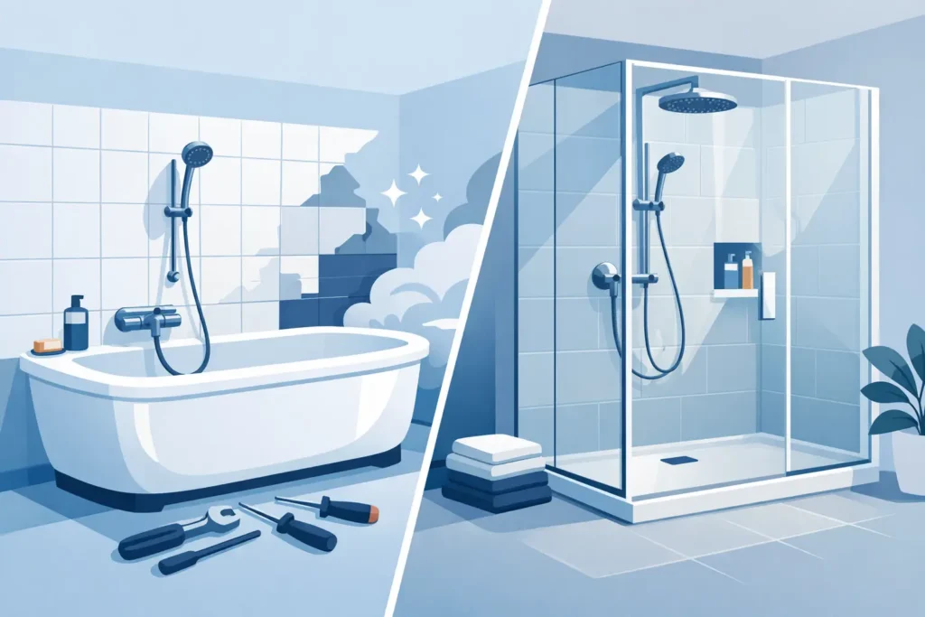 Badewanne zur Dusche umbauen