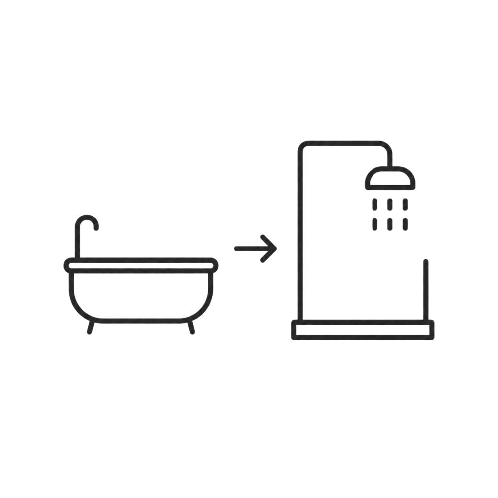 Badewanne zu Dusche